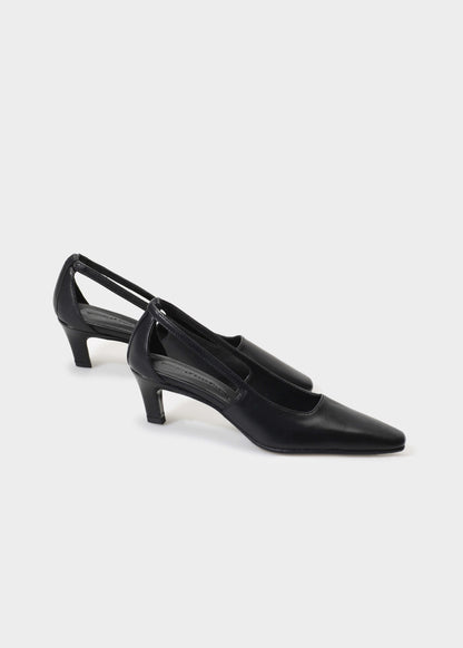 CAMILLA 006 NERO HEELS IN TROPEZ LEATHER