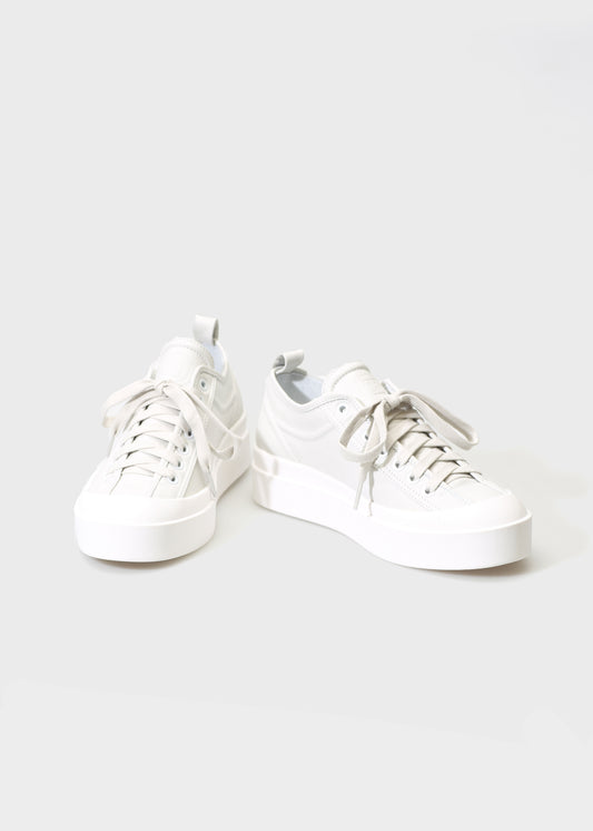 NICKY 001 BIANCO FREDDO SNEAKER IN CAPRICORNO LEATHER