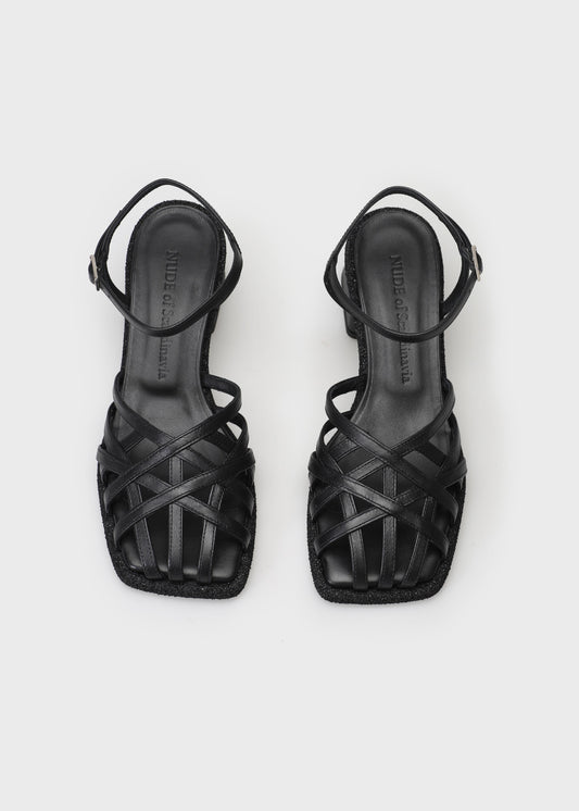 VICTORIA 003 NERO HEELS IN TROPEZ LEATHER