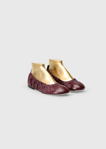 SAGA 001 BORDEAUX BALLET FLAT IN NAPPA LEATHER