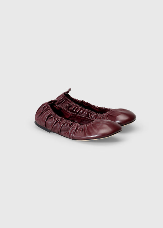SAGA 001 BORDEAUX BALLET FLAT IN NAPPA LEATHER