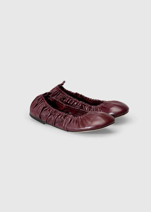 SAGA 001 BORDEAUX BALLET FLAT IN NAPPA LEATHER