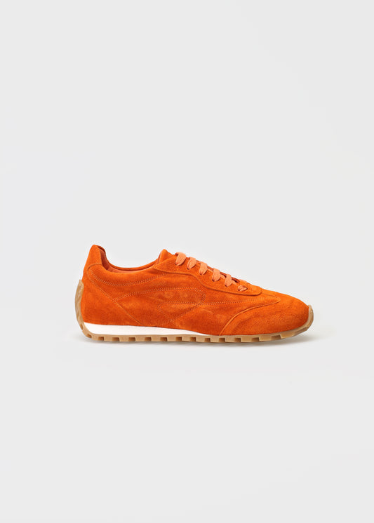 JENNY 001 ARANCIO SNEAKER IN VELOUR LEATHER