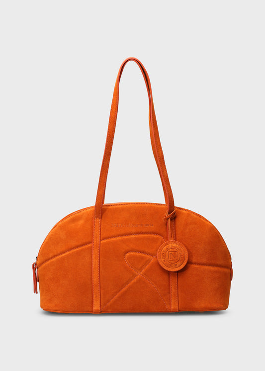 BOWLING 001 ARANCIO BAG IN VELOUR LEATHER