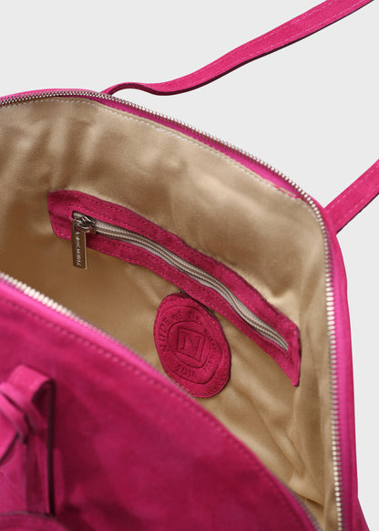 BOWLING 001 PINK BAG IN VELOUR LEATHER