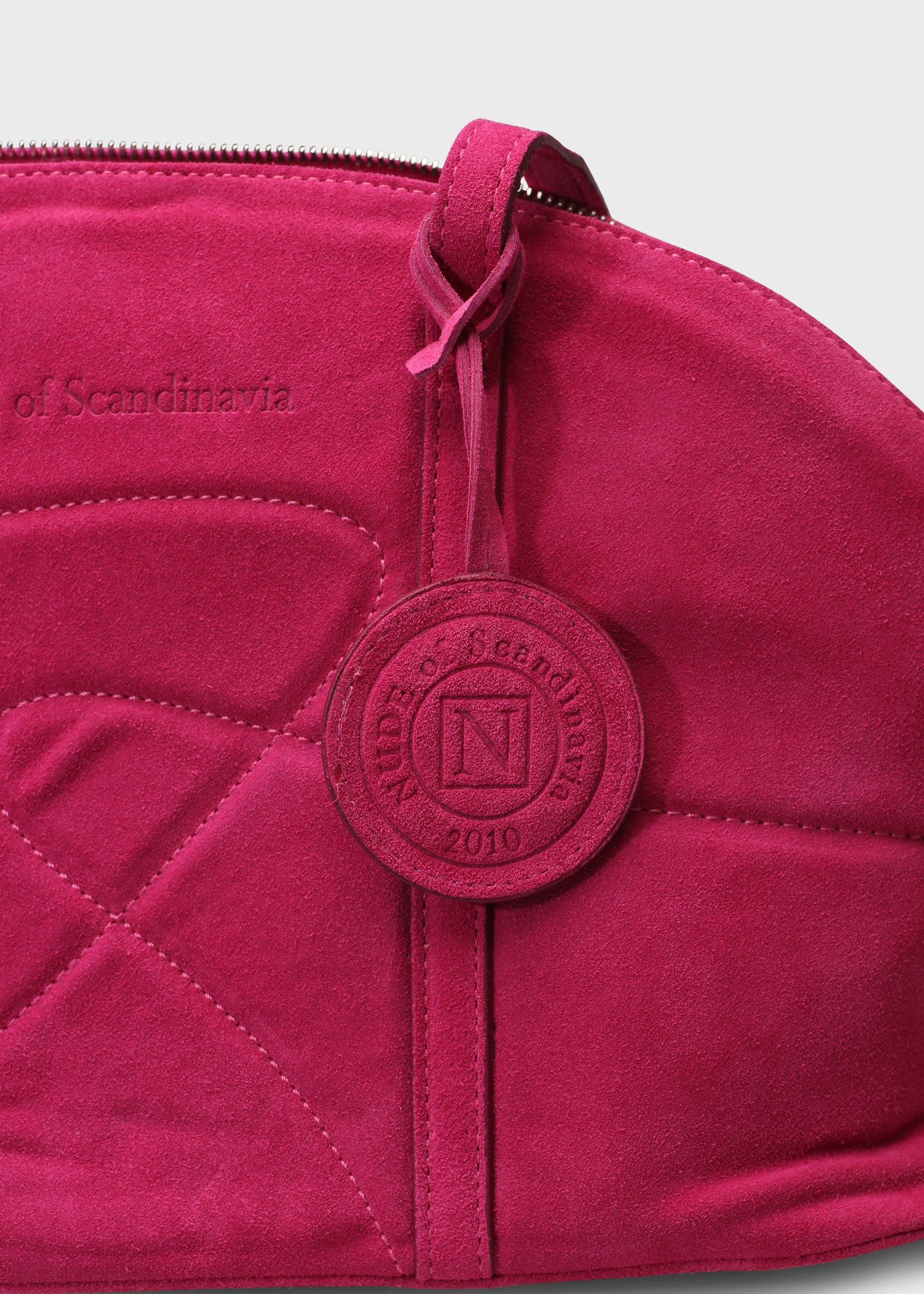 BOWLING 001 PINK BAG IN VELOUR LEATHER