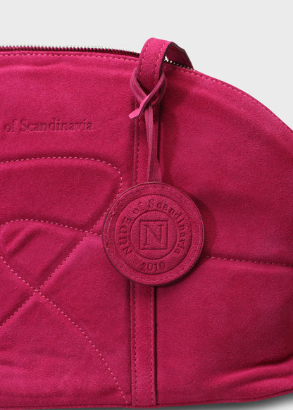 BOWLING 001 PINK BAG IN VELOUR LEATHER