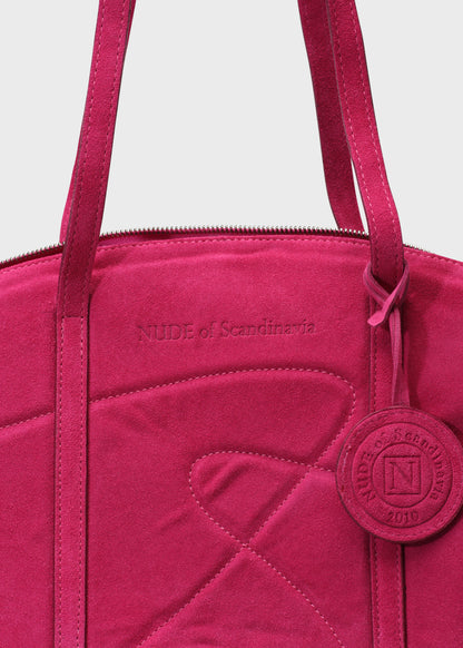 BOWLING 001 PINK BAG IN VELOUR LEATHER
