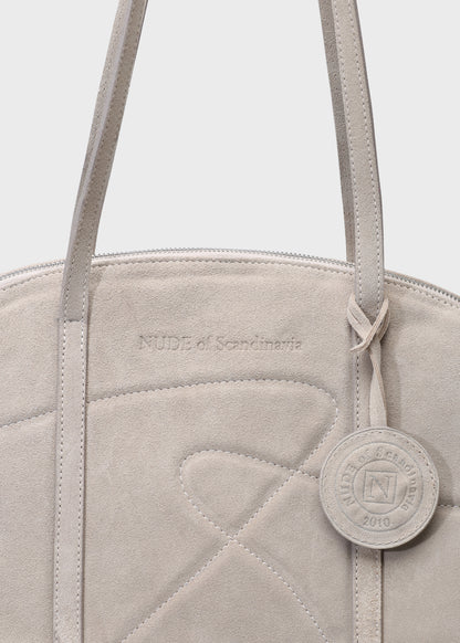 BOWLING 001 BEIGE BAG IN VELOUR LEATHER