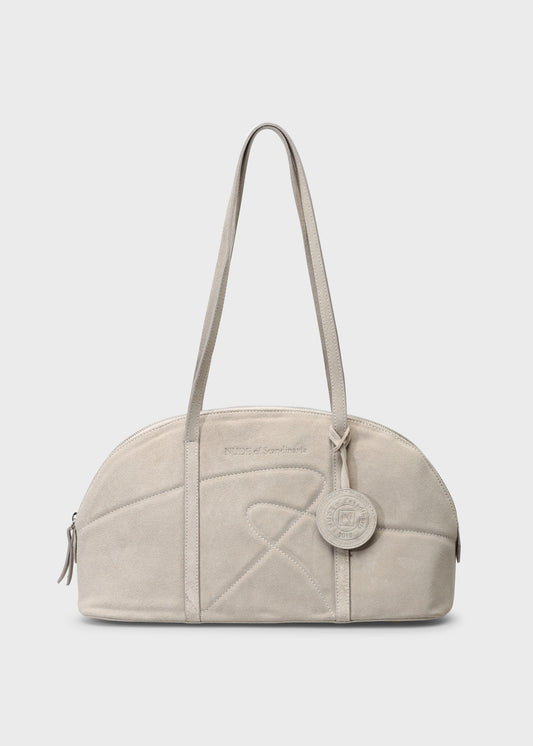 BOWLING 001 BEIGE BAG IN VELOUR LEATHER