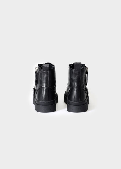 NICKY 003 NERO SNEAKER IN CAPRICORNO LEATHER