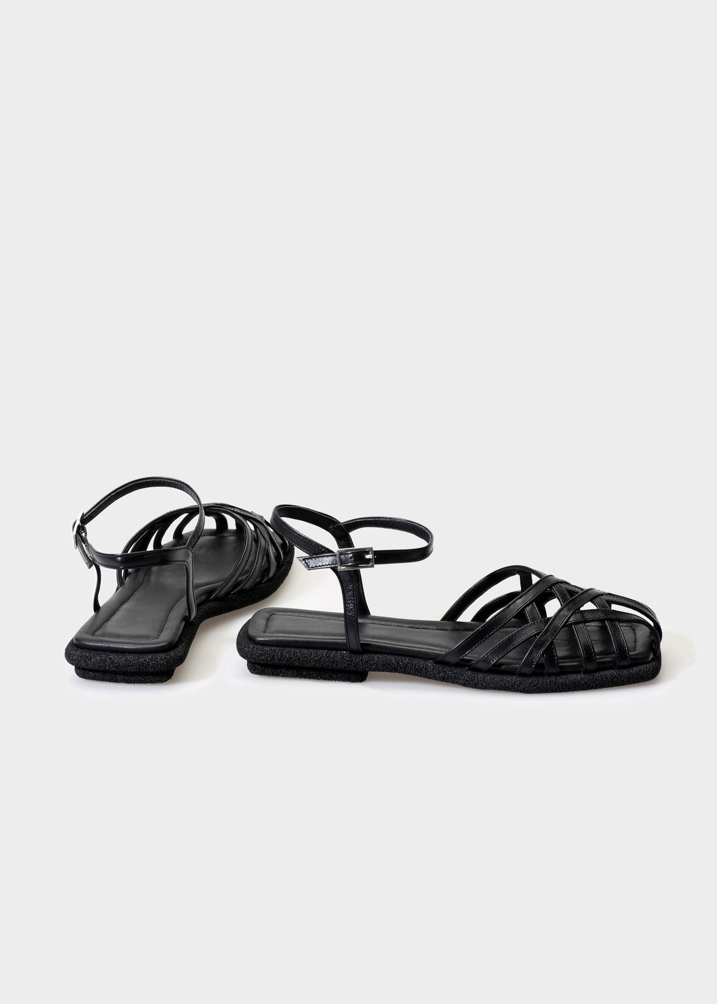 ANNA.G 003 NERO SANDAL IN TROPEZ LEATHER
