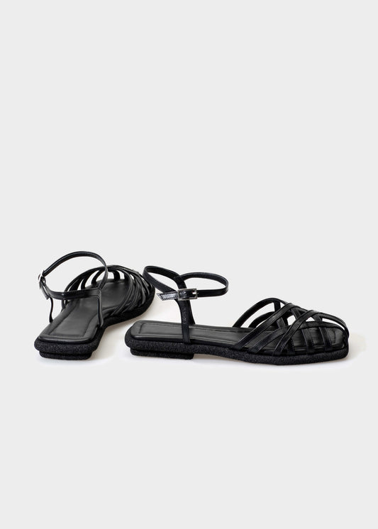 ANNA.G 003 NERO SANDAL IN TROPEZ LEATHER