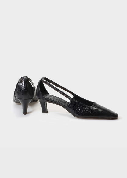 CAMILLA 006 NERO HEELS IN COCCO BABY LEATHER