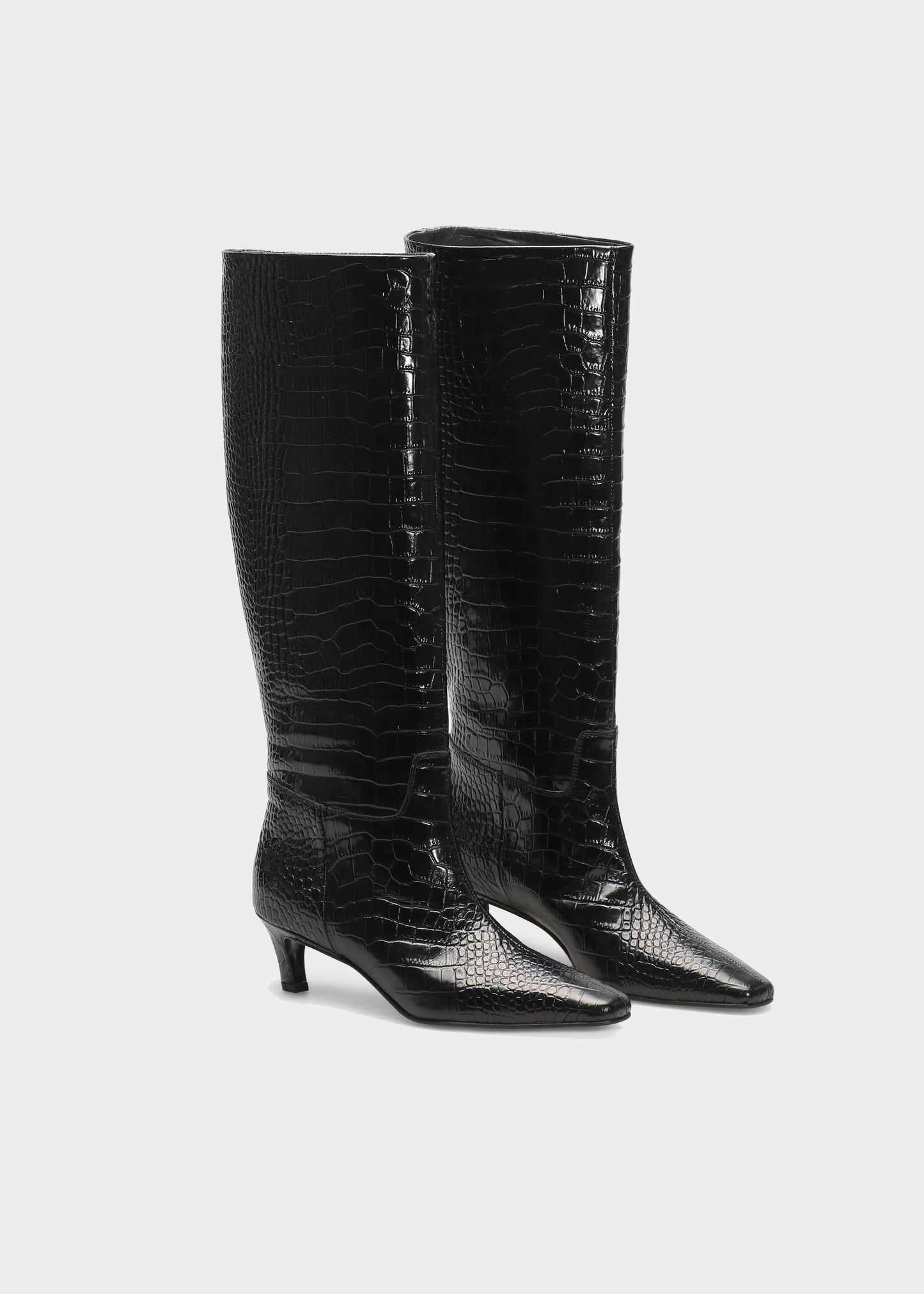 CAMILLA 002 NERO BOOTS IN COCCO BABY LEATHER