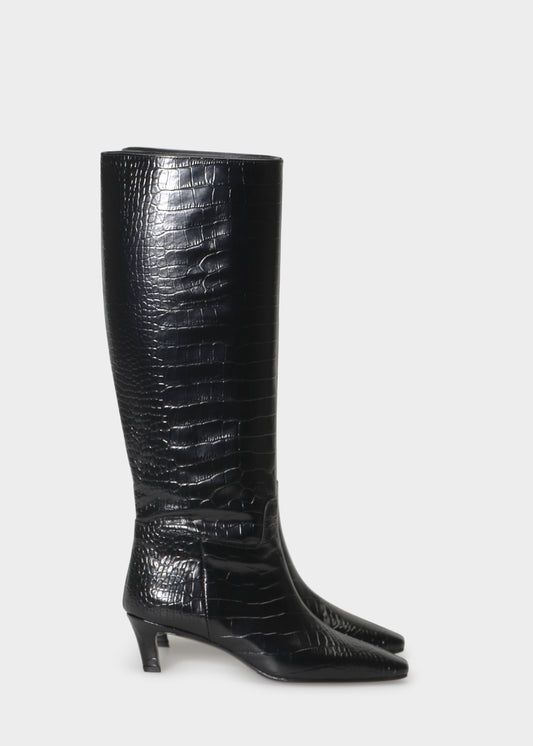 CAMILLA 002 NERO BOOTS IN COCCO BABY LEATHER