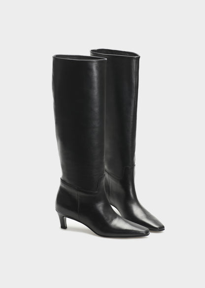 CAMILLA 002 NERO BOOT IN VITELLO LEATHER