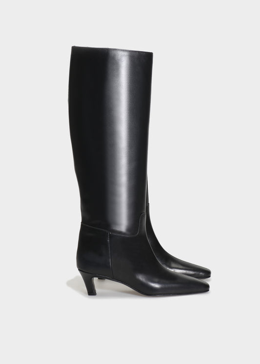 CAMILLA 002 NERO BOOT IN VITELLO LEATHER