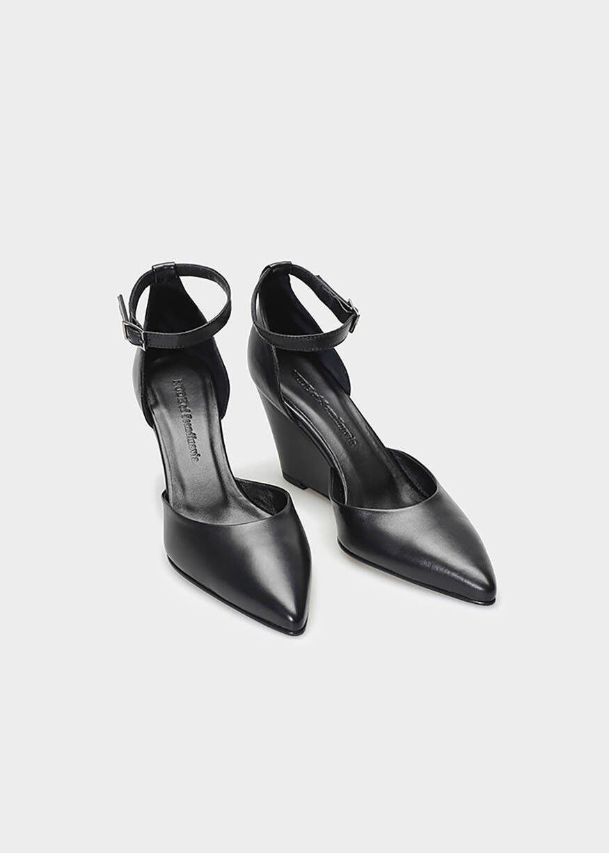 CHIELA 023 NERO HEELS IN TROPEZ LEATHER