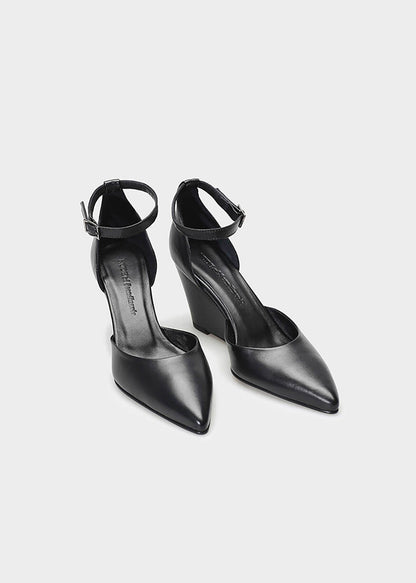 CHIELA 023 NERO HEELS IN TROPEZ LEATHER