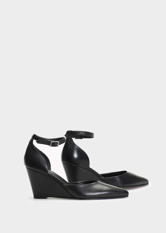 CHIELA 023 NERO HEELS IN TROPEZ LEATHER
