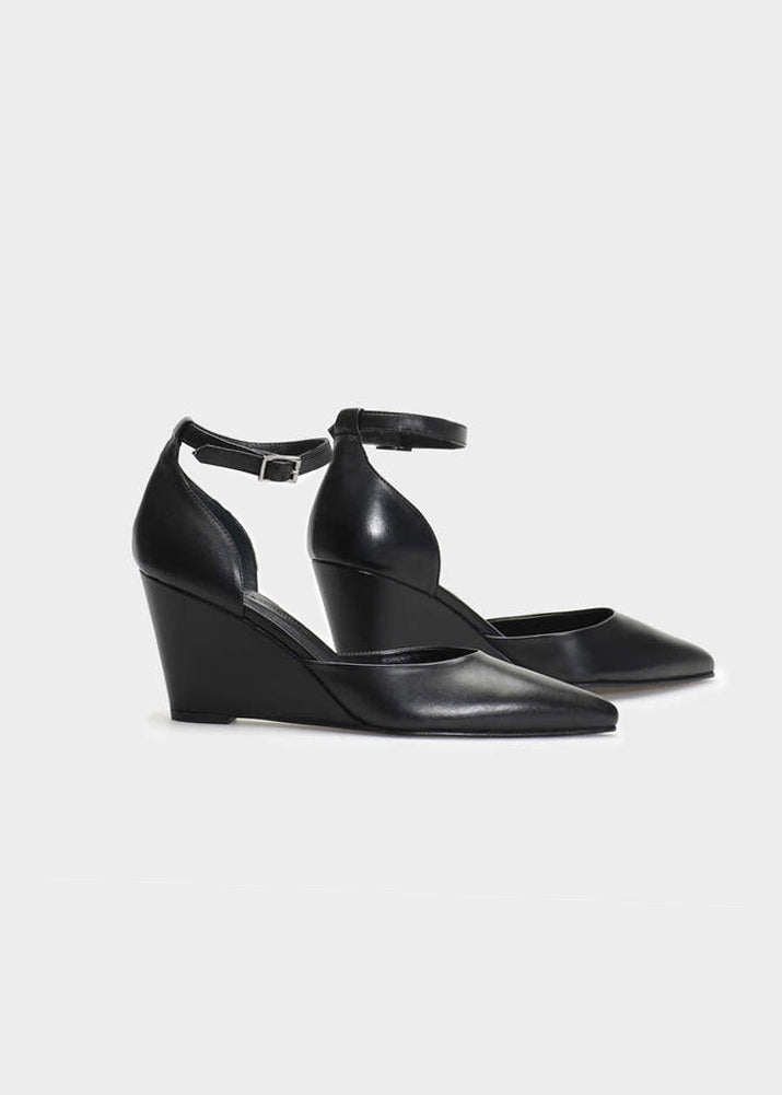 CHIELA 023 NERO HEELS IN TROPEZ LEATHER