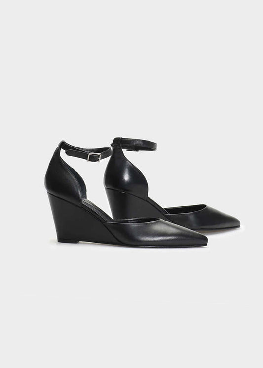CHIELA 023 NERO HEELS IN TROPEZ LEATHER