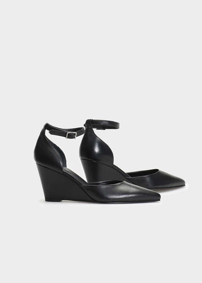 CHIELA 023 NERO HEELS IN TROPEZ LEATHER