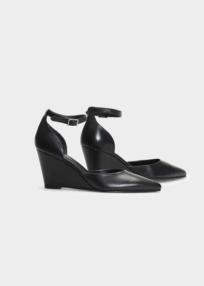 CHIELA 023 NERO HEELS IN TROPEZ LEATHER