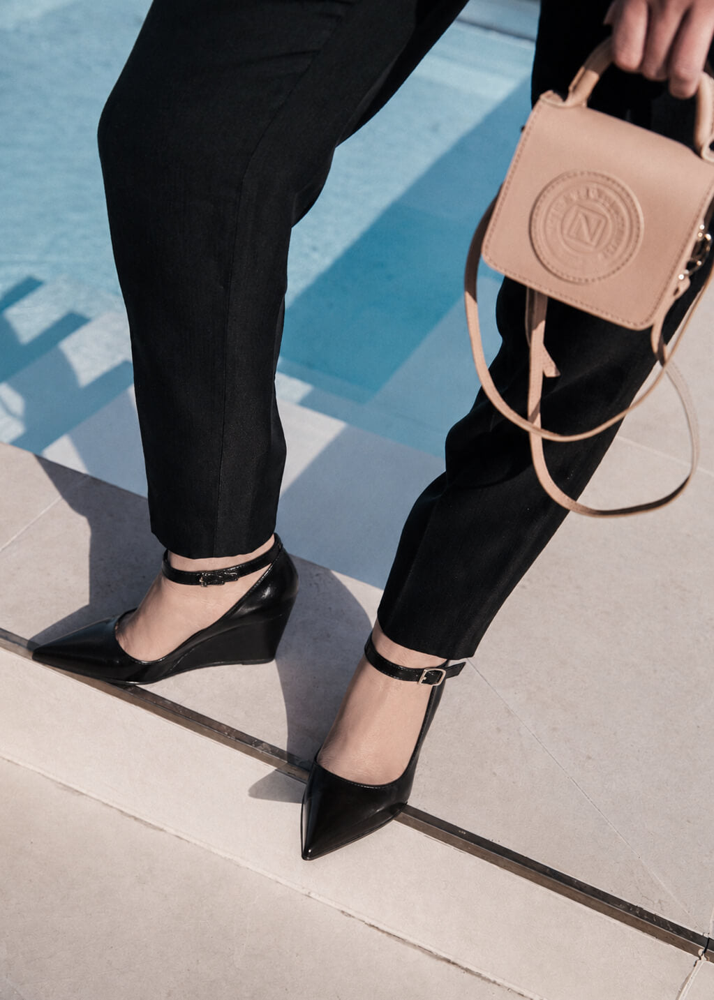 CHIELA 023 NERO HEELS IN TROPEZ LEATHER