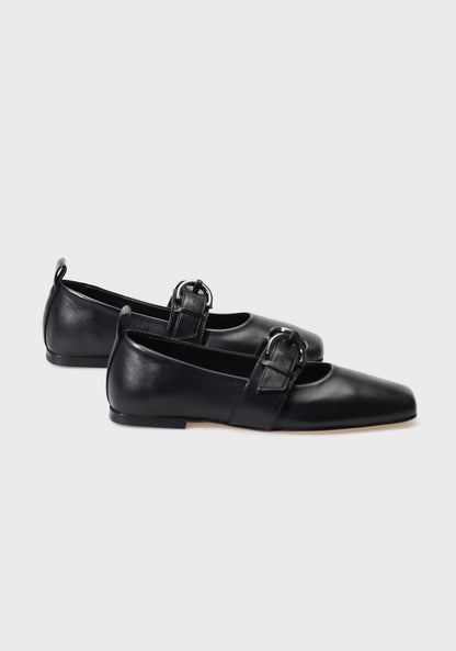 CHLOE 017 NERO BALLERINA IN TROPEZ LEATHER