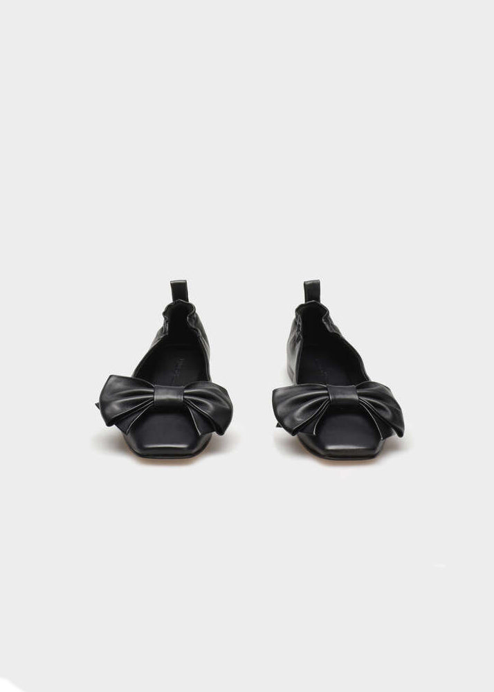 CHLOE 016 NERO BALLERINA IN TROPEZ LEATHER