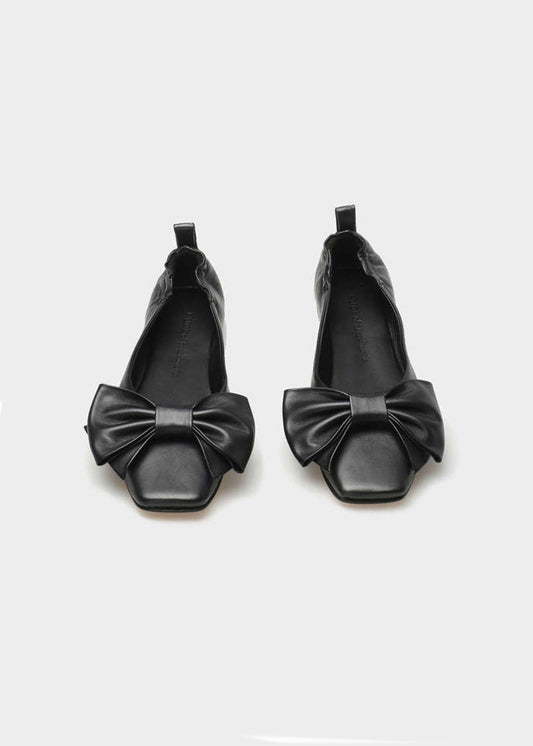 CHLOE 016 NERO BALLERINA IN TROPEZ LEATHER