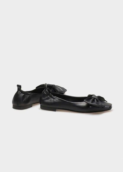 CHLOE 016 NERO BALLERINA IN TROPEZ LEATHER
