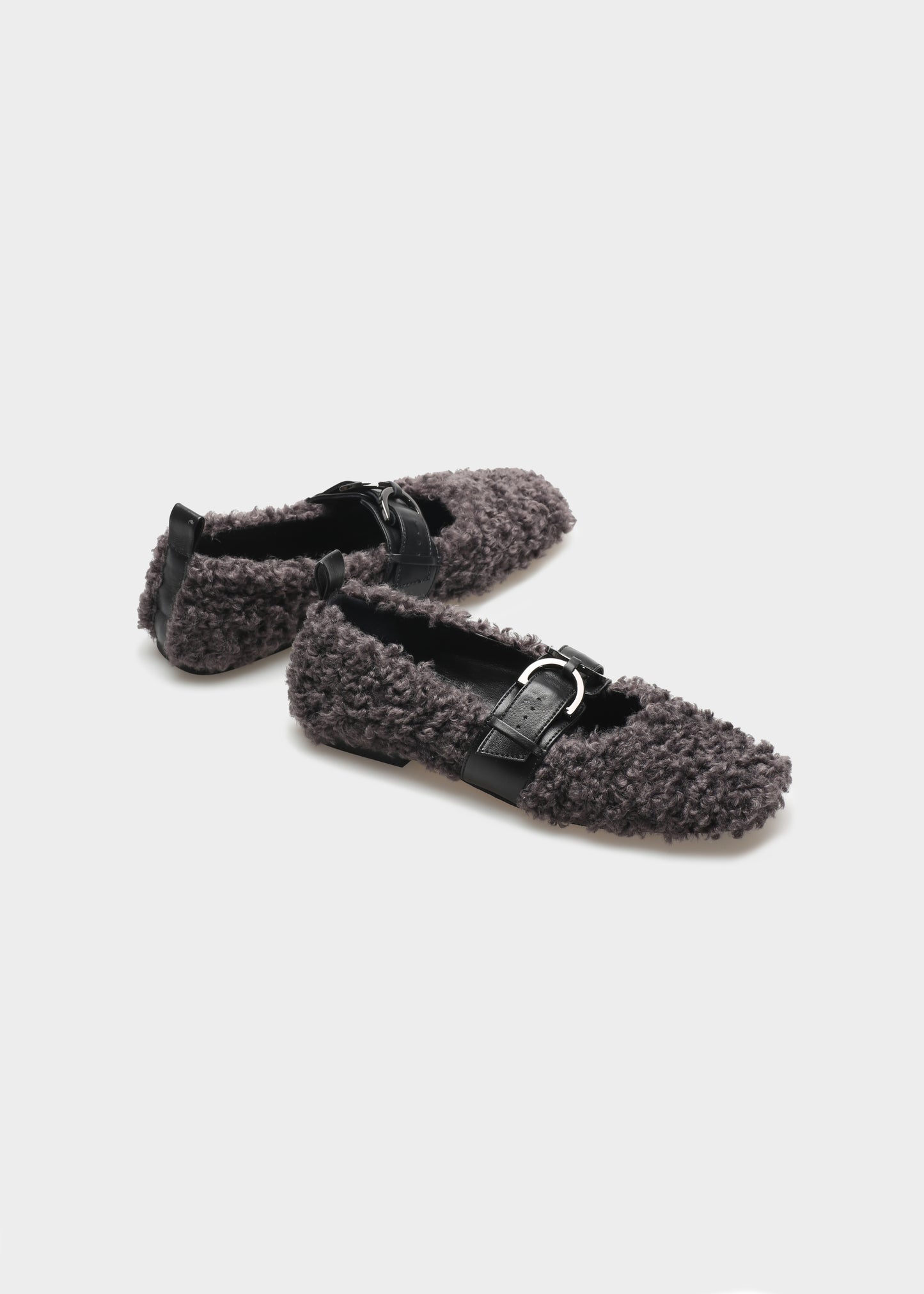 CHLOE 017 OFF BLK BALLERINA IN NEW ASTRAKAN