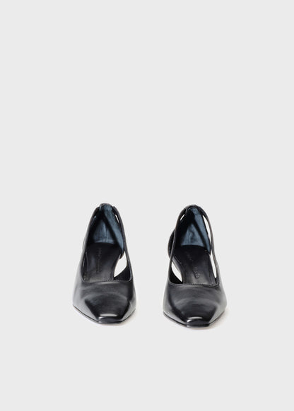 CAMILLA 006 NERO HEELS IN TROPEZ LEATHER