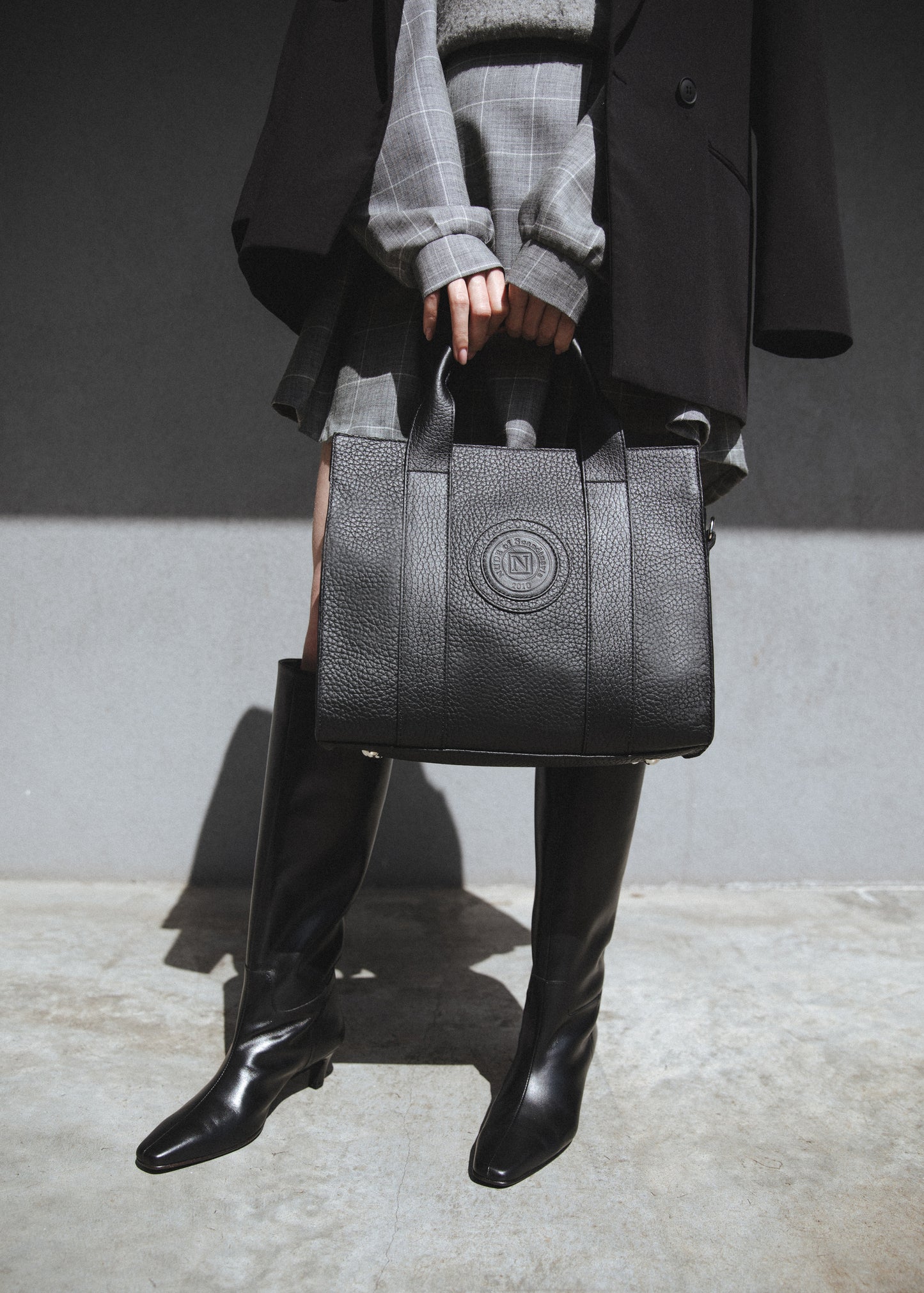 MINI HOUSTON NERO BAG IN TAURUS LEATHER