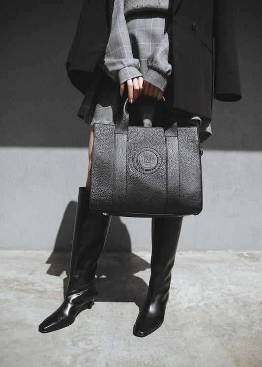 MINI HOUSTON NERO BAG IN TAURUS LEATHER