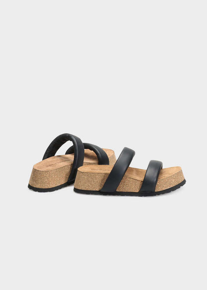 ELVIRA 002 NERO SANDAL IN TROPEZ LEATHER