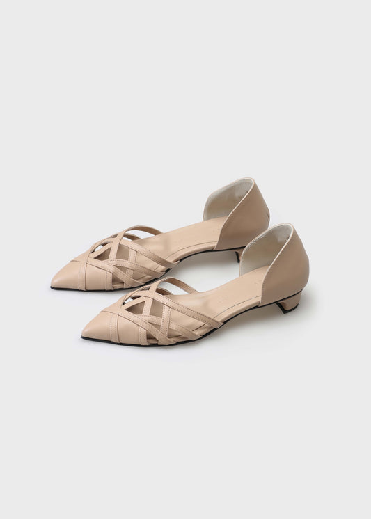 FANNY 002 CAPPUCCINO FLAT-HEEL IN TROPEZ LEATHER