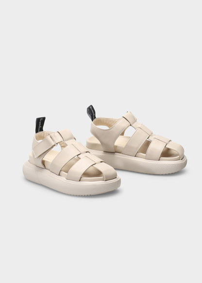 HEDDA 010 LATTE MACCHIATO SANDALS IN CAPRICORNO LEATHER