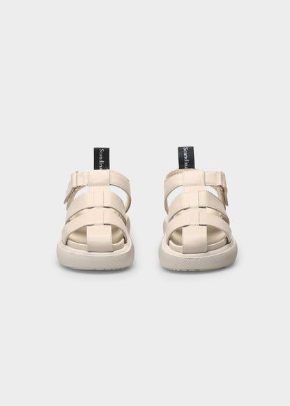 HEDDA 010 LATTE MACCHIATO SANDALS IN CAPRICORNO LEATHER