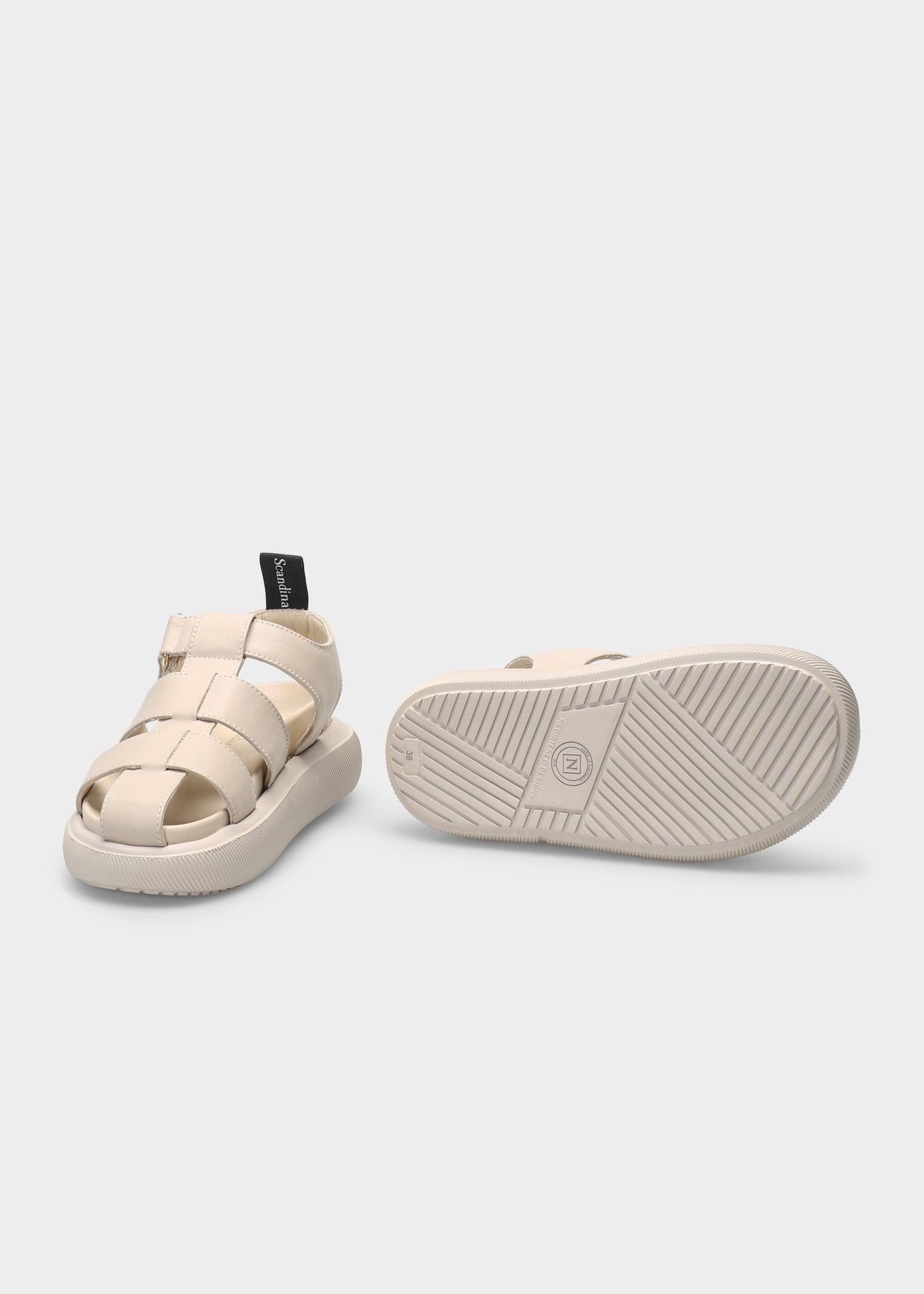 HEDDA 010 LATTE MACCHIATO SANDALS IN CAPRICORNO LEATHER