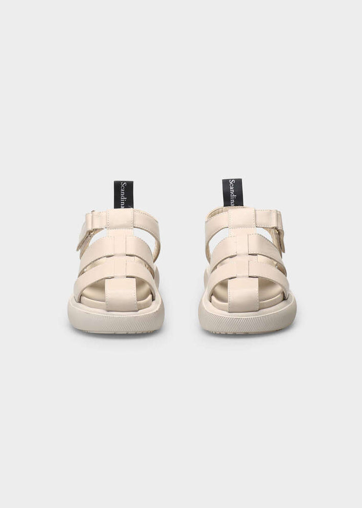 HEDDA 010 LATTE MACCHIATO SANDALS IN CAPRICORNO LEATHER