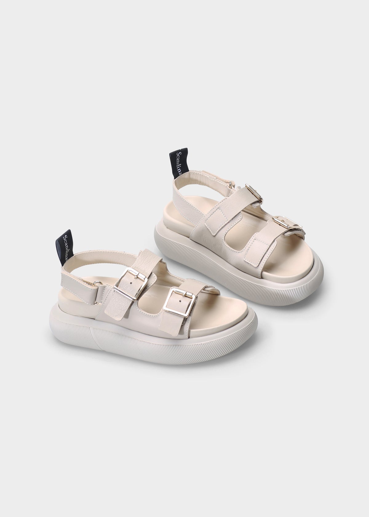 HEDDA 012 LATTE MACCHIATO SANDAL IN CAPRICORNO LEATHER