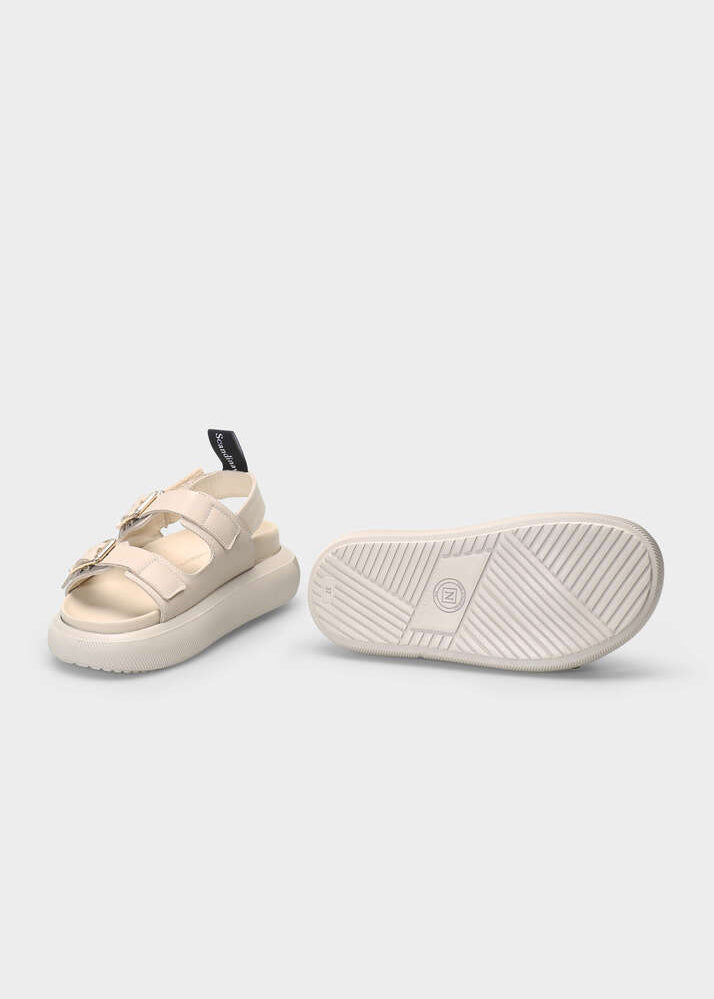 HEDDA 012 LATTE MACCHIATO SANDAL IN CAPRICORNO LEATHER