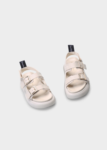 HEDDA 012 LATTE MACCHIATO SANDAL IN CAPRICORNO LEATHER