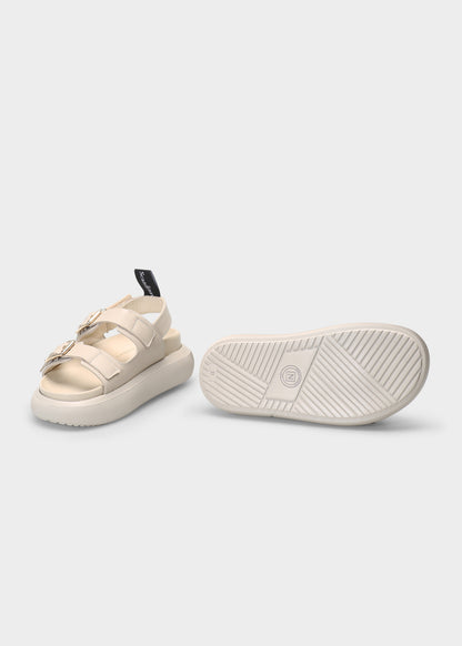 HEDDA 012 LATTE MACCHIATO SANDAL IN CAPRICORNO LEATHER