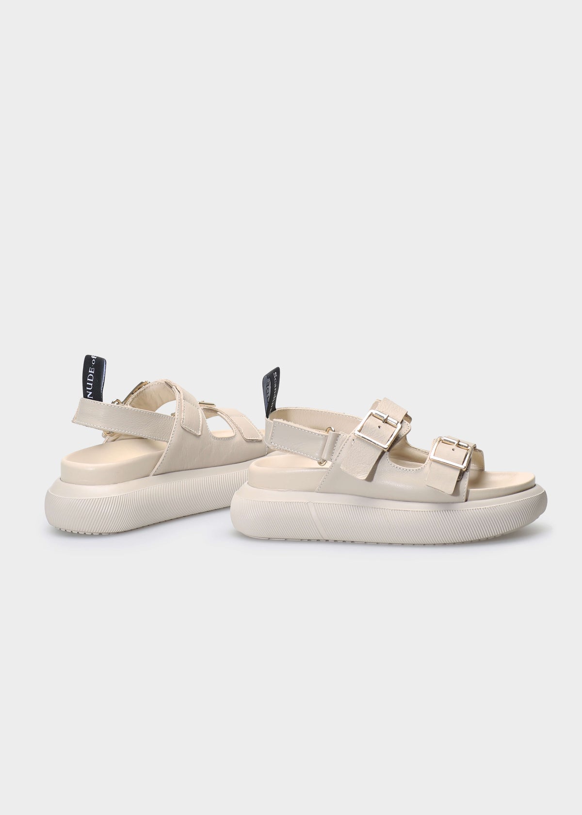 HEDDA 012 LATTE MACCHIATO SANDAL IN CAPRICORNO LEATHER