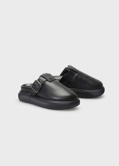 HEDDA 013 NERO SANDAL IN CAPRICORNO LEATHER